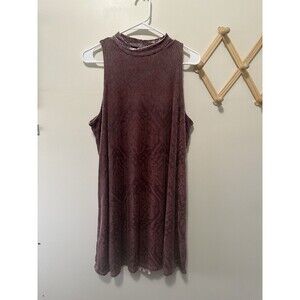 Mudd Women’s Mauve Velvet Burnout Dress Sleeveless Size XL